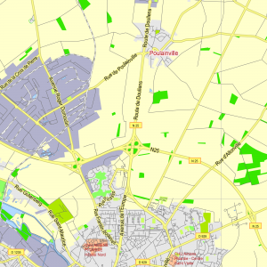 Amiens France printable editable layered Vector Map