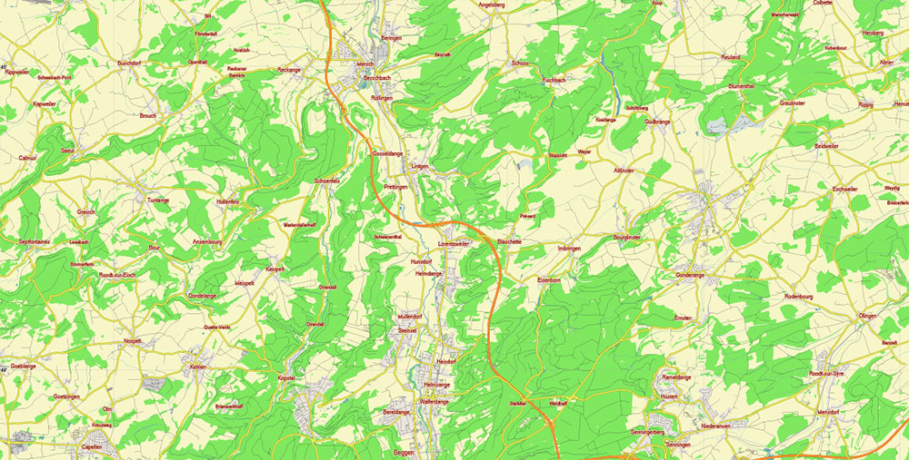 Luxembourg Vector Map Free Editable Layered Adobe Illustrator + PDF + SVG