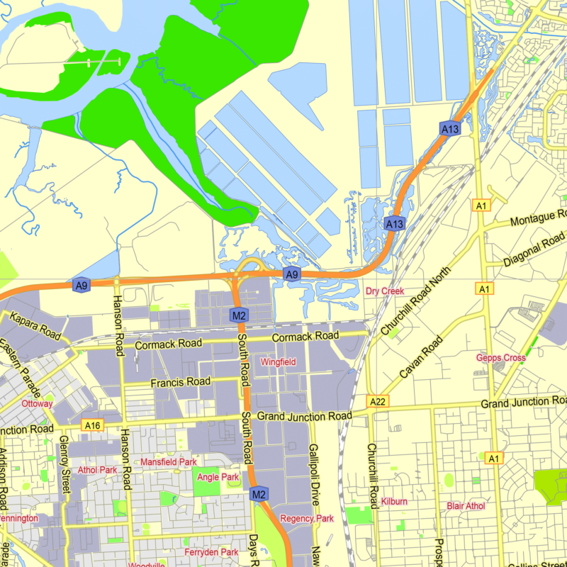Adelaide Cbd Map.pdf Adelaide Australia printable vector map – Maps in Vector: Detailed ...
