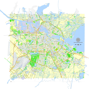 Amsterdam Netherlands printable editable PDF layered Vector Map