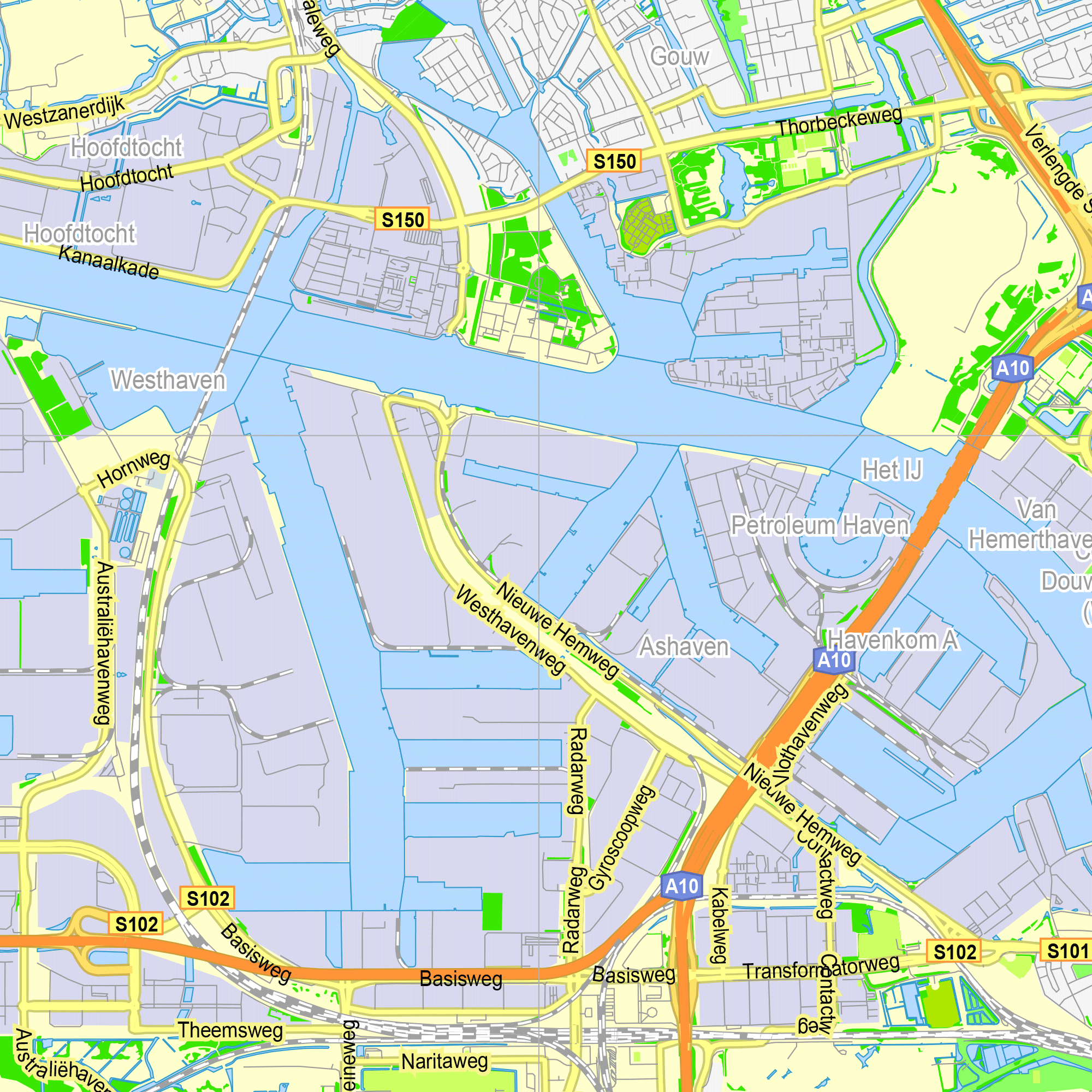 Amsterdam Netherlands printable editable PDF layered Vector Map