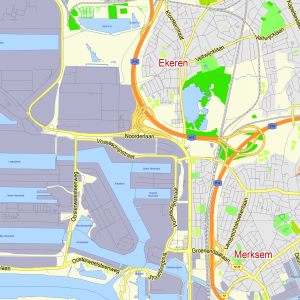 Antwerpen Belgium printable editable PDF layered Vector Map