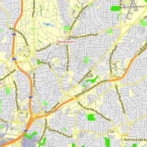 Atlanta Georgia US printable editable PDF layered Vector Map