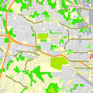 Atlanta Georgia US printable editable PDF layered Vector Map