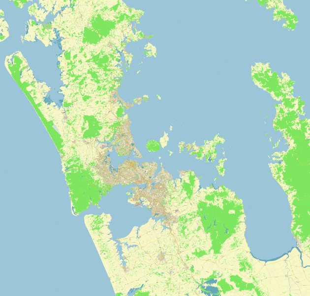 Auckland New Zealand printable editable PDF layered Vector Map
