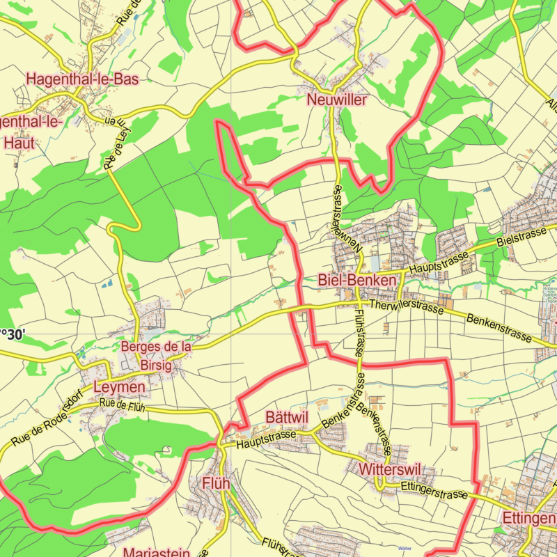 Basel Switzerland printable editable layered PDF Vector Map – Maps in ...