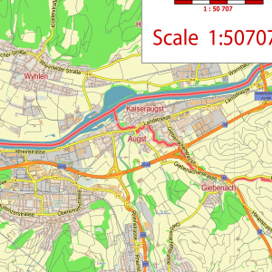 Basel Switzerland printable editable layered PDF Vector Map