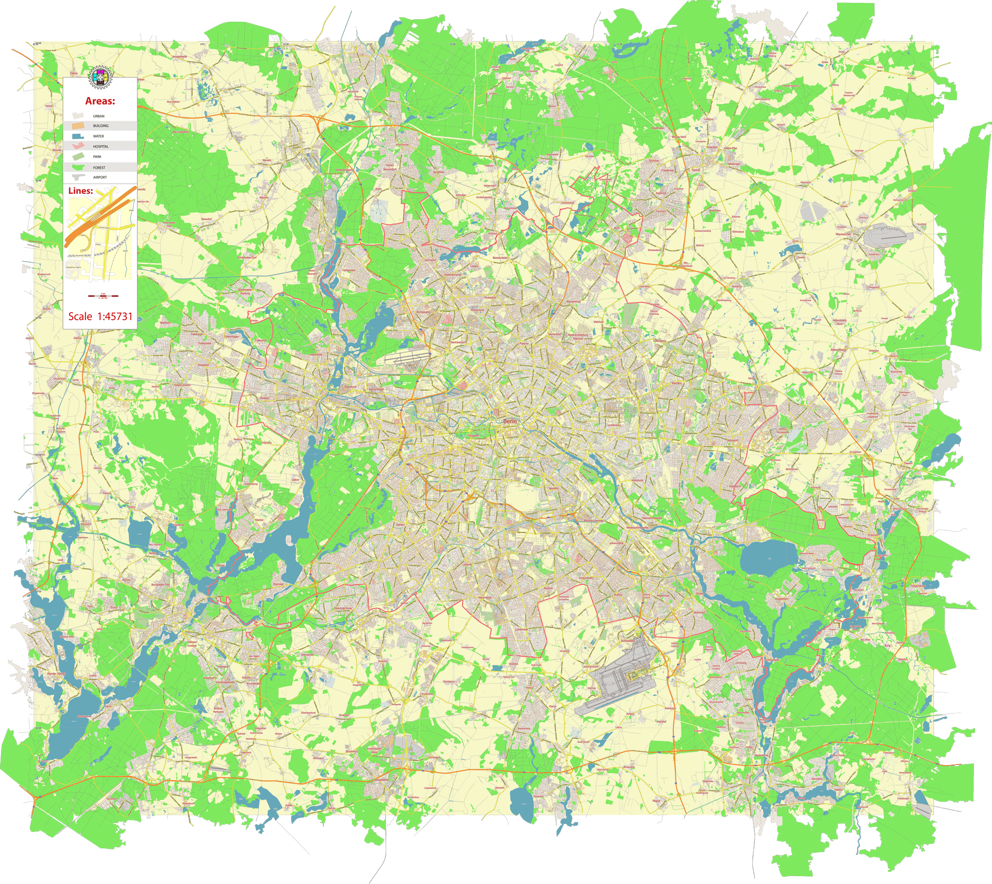 berlin-germany-printable-editable-layered-pdf-vector-map