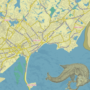 Boston Massachusetts retro US printable editable layered PDF Vector Map