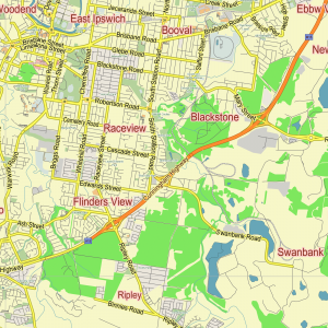 Brisbane Australia printable editable layered PDF Vector Map