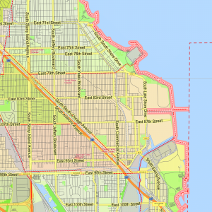 Chicago Illinois US printable editable layered PDF Vector Map