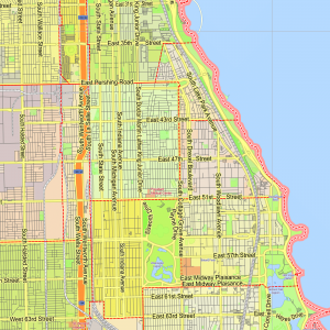 Chicago Illinois US printable editable layered PDF Vector Map