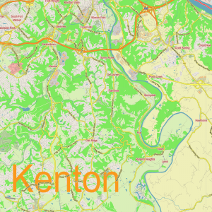 Cincinnati Ohio US printable editable layered PDF Vector Map