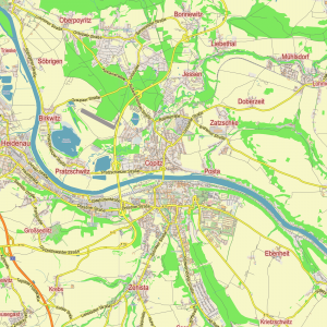 Dresden Germany printable editable layered PDF Vector Map