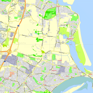 Dublin Ireland printable editable layered PDF Vector Map