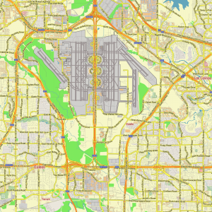 Fort Worth Texas US printable editable layered PDF Vector Map