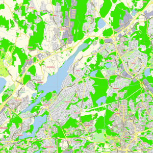 Helsinki Finland printable editable layered PDF Vector Map