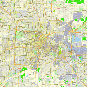 Houston Texas US printable editable layered PDF Vector Map