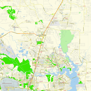 Houston Texas US printable editable layered PDF Vector Map