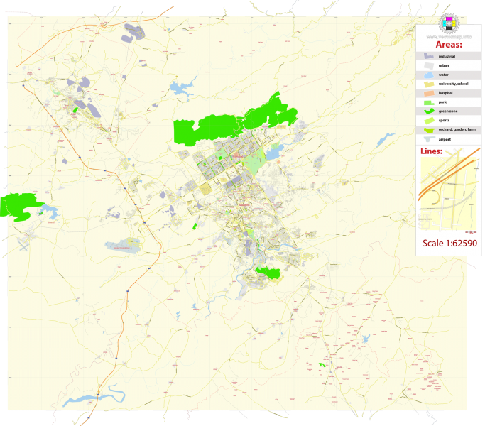 Islamabad Rawalpindi Pakistan printable editable layered PDF Vector Map
