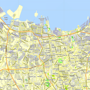 Jakarta Indonesia printable editable layered PDF Vector Map