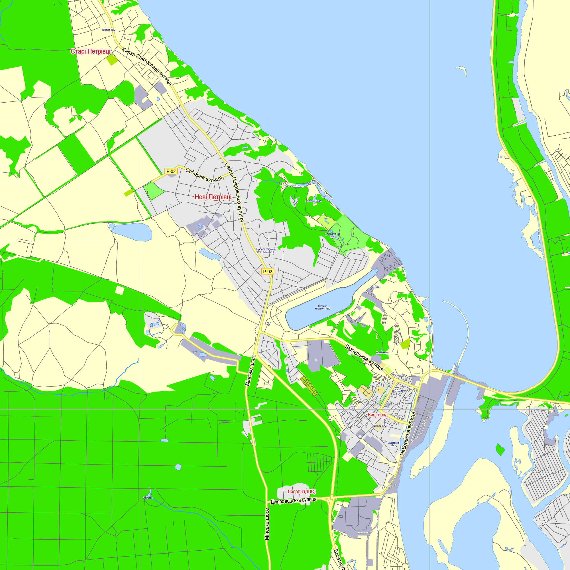 Kiev Ukraine Ukrainian printable editable layered PDF Vector Map