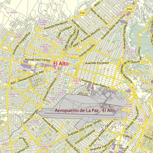 La Paz El Alto Bolivia printable editable layered PDF Vector Map