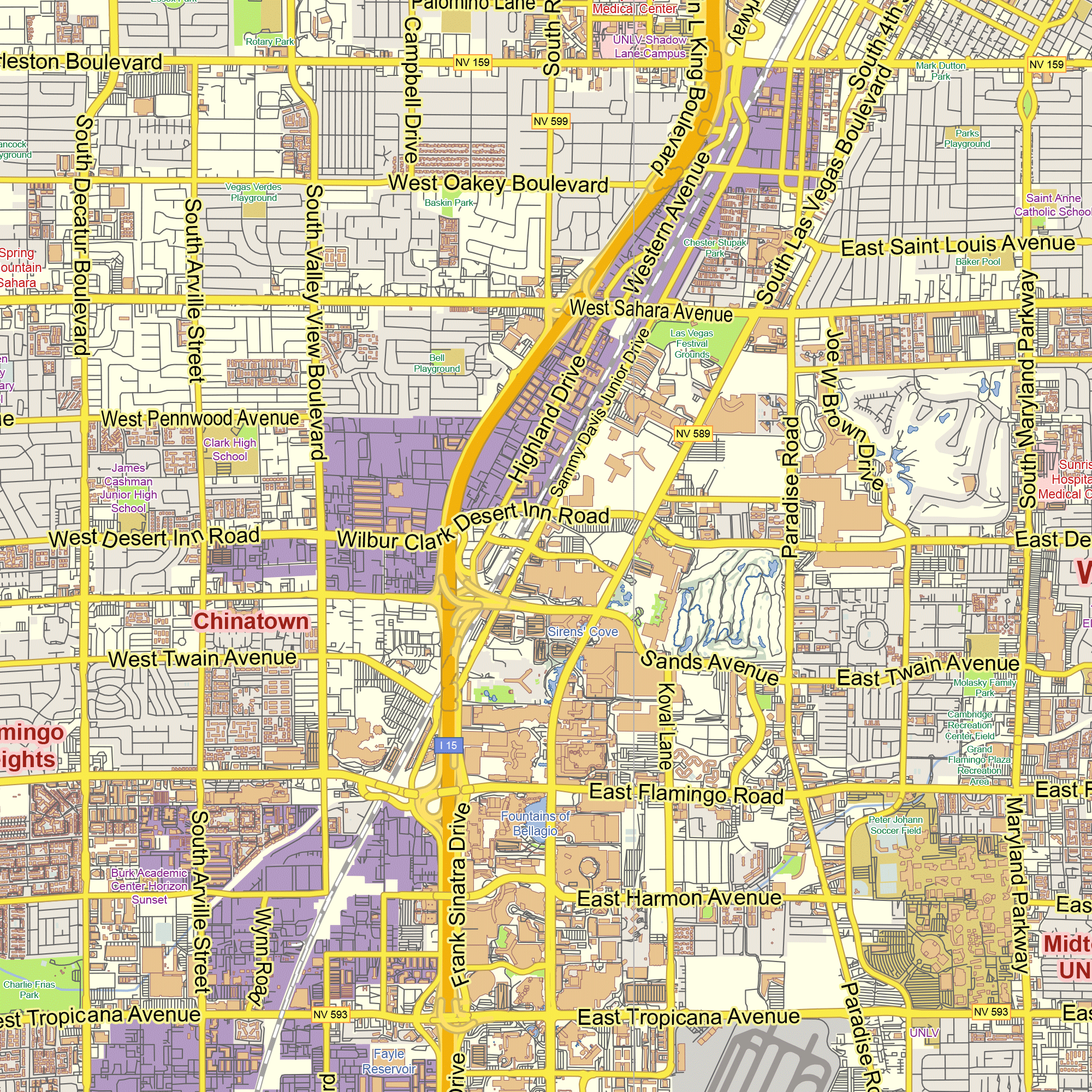 Las Vegas Nevada US Printable Editable Layered PDF Vector Map Https las-vegas-nevada-us-printable-editable-layered-pdf-vector-map-https