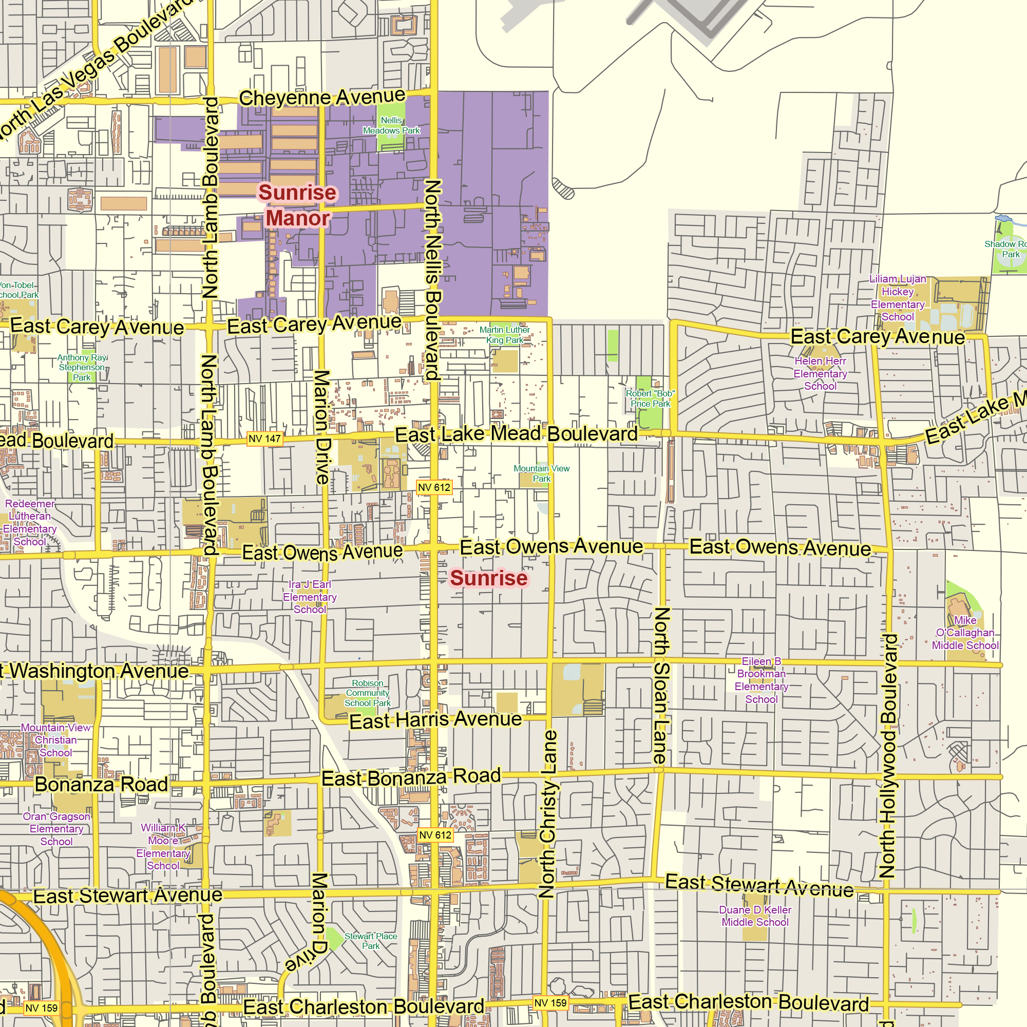 Las Vegas Nevada US Printable Editable Layered PDF Vector Map Las Vegas Nevada Map Vector Gvl13b Ai 10 Pdf 6 