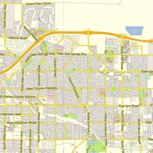 Las Vegas Nevada US printable editable layered PDF Vector Map