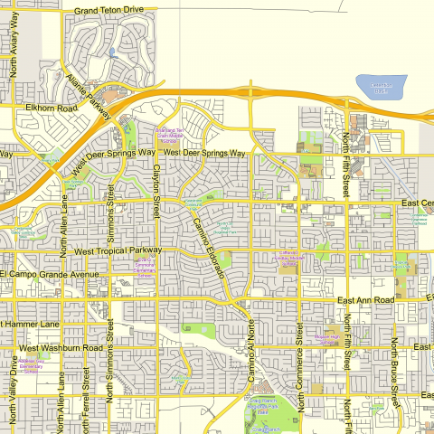 Las Vegas Nevada US printable editable layered PDF Vector Map