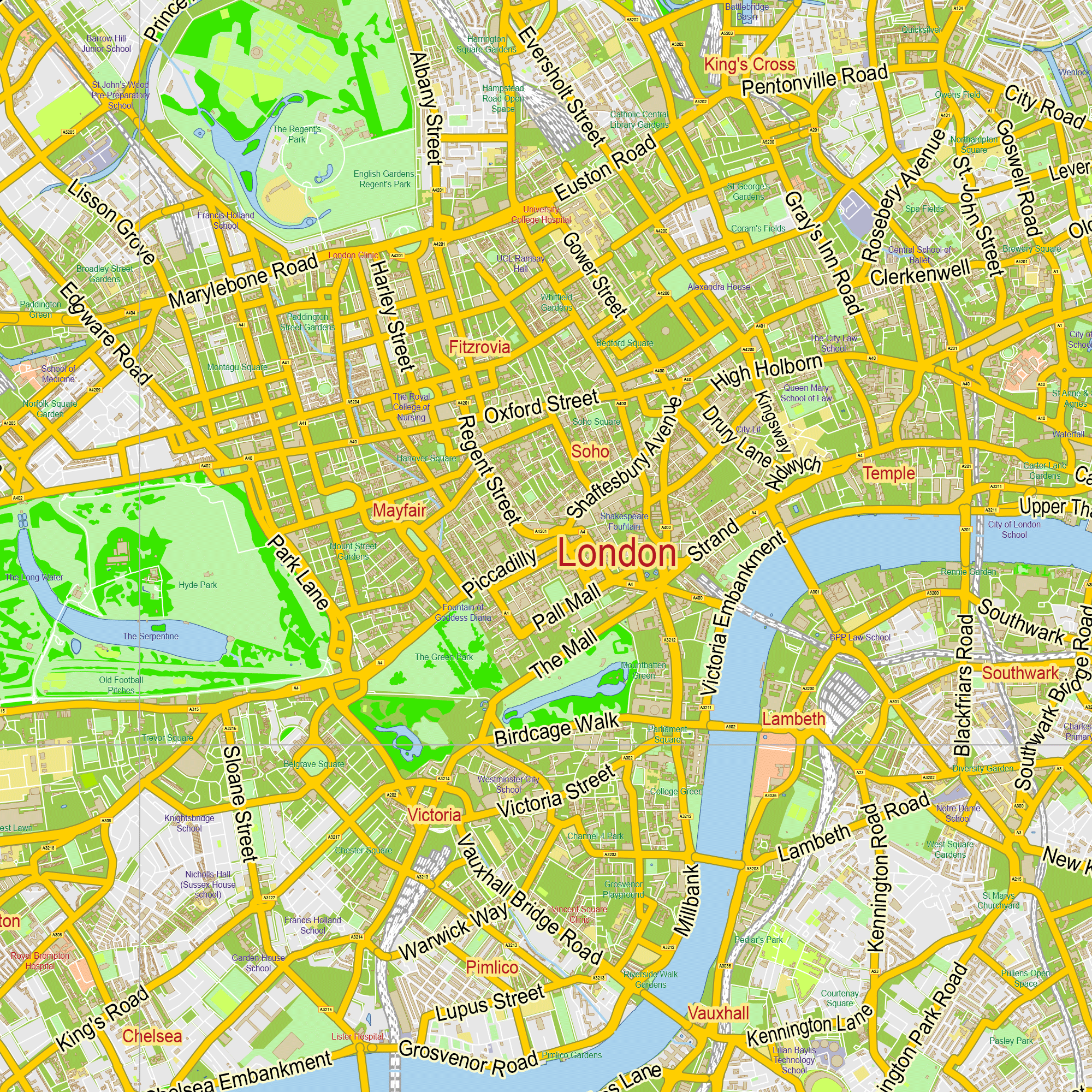 London Center Map Vector Ukgb Gvl13 B Ai 10 Ai Greenback Pdf 1 