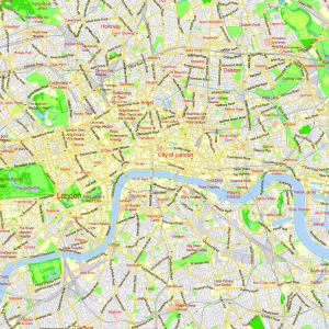 London Greater UK printable editable layered PDF Vector Map