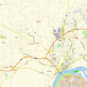 Louisville Kentucky US printable editable layered PDF Vector Map