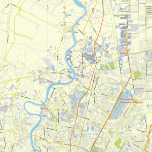 Bangkok Thailand printable editable layered PDF Vector Map