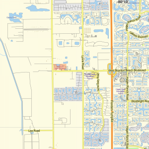Delray Beach Florida US printable editable layered PDF Vector Map