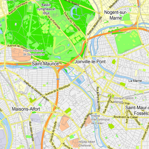 Paris France editable layered PDF Vector Map