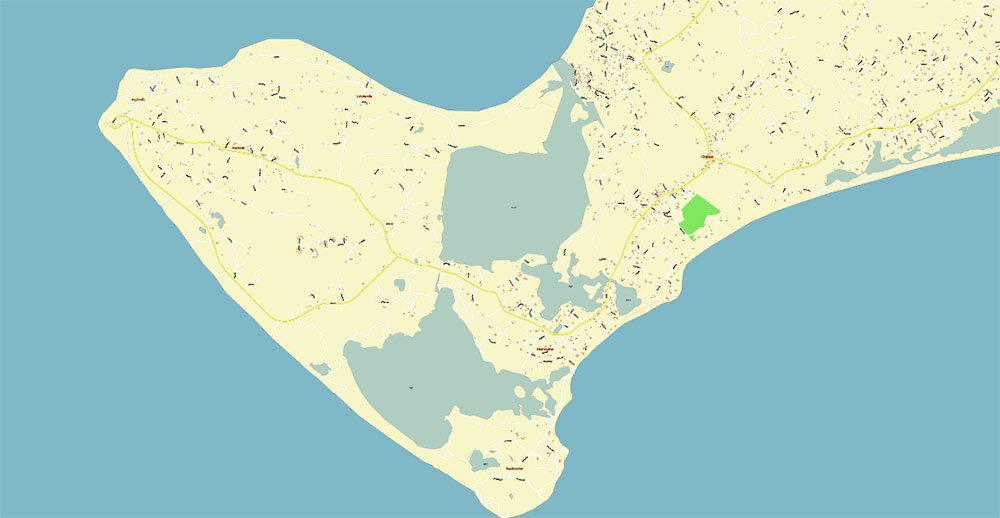 Martha's Vineyard Massachusetts US PDF Vector Map: Exact High Detailed City Plan editable Adobe PDF Street Map in layers