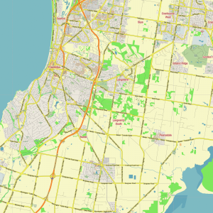 Melbourne Australia printable editable layered PDF Vector Map
