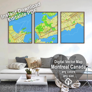 Montreal Canada editable layered PDF Vector Map v.3 part