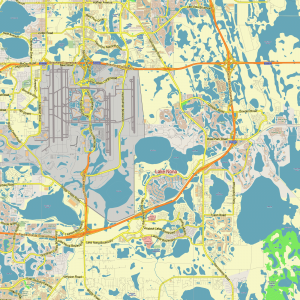 Orlando Florida US editable layered PDF Vector Map