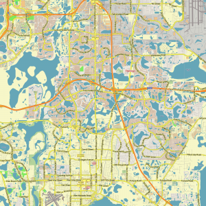 Orlando Florida US editable layered PDF Vector Map