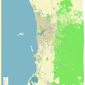 Perth Australia editable layered PDF Vector Map