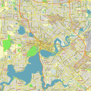 Perth Australia editable layered PDF Vector Map