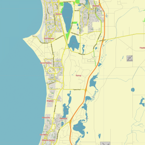 Perth Australia editable layered PDF Vector Map