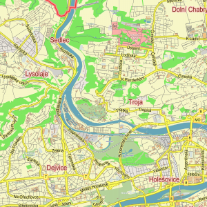 Prague Praha Czech Republic editable layered PDF Vector Map