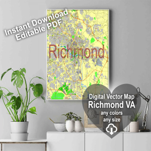 Richmond Virginia US editable layered PDF Vector Map v.2