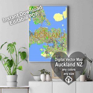 Auckland New Zealand printable editable PDF layered Vector Map v.2