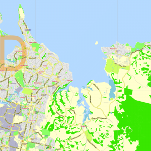 Auckland New Zealand printable editable PDF layered Vector Map v.2