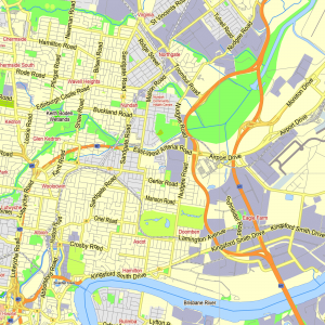Brisbane Australia printable editable layered PDF Vector Map v.2